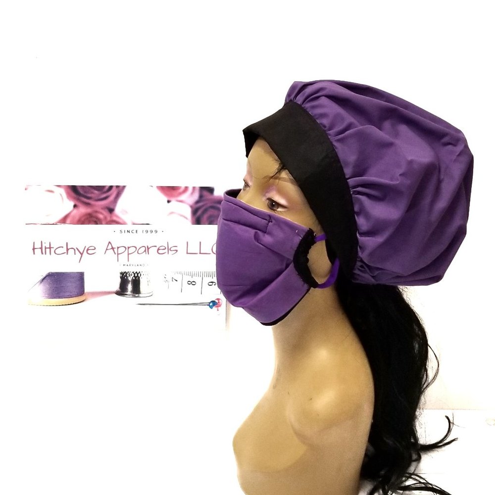 Purple Bouffant Medical hair